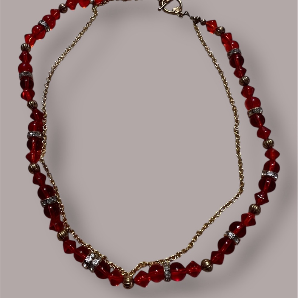 Multi-Strand Glass Beaded Necklace